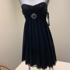 NWT strapless black semi formal dress